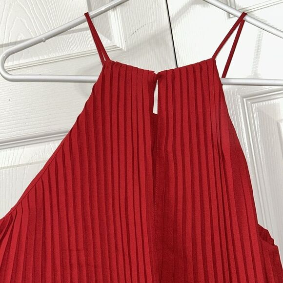 Zara Red Pleated Jumpsuit(Size Small) - Picture 6 of 6